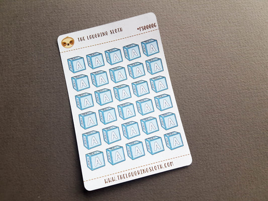 CLEARANCE - Letter Cube Planner Stickers