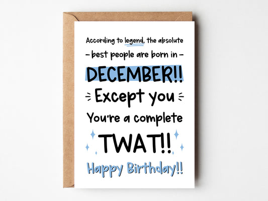 CLEARANCE - December Birthday Twat