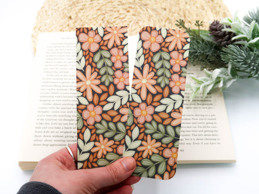 CLEARANCE - Brown and Green Floral Bookmark