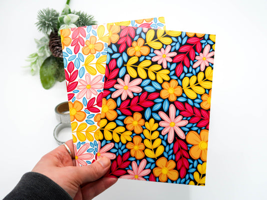 CLEARANCE - Bright Floral Blank Greeting Card