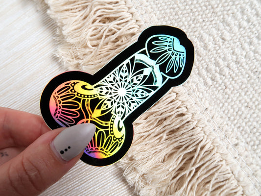 CLEARANCE - Patterned Willy Waterproof Holographic Vinyl Sticker