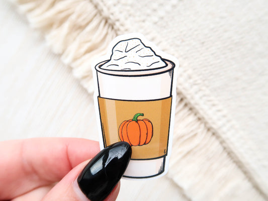 CLEARANCE - Pumpkin Latte Waterproof Glossy Vinyl Sticker