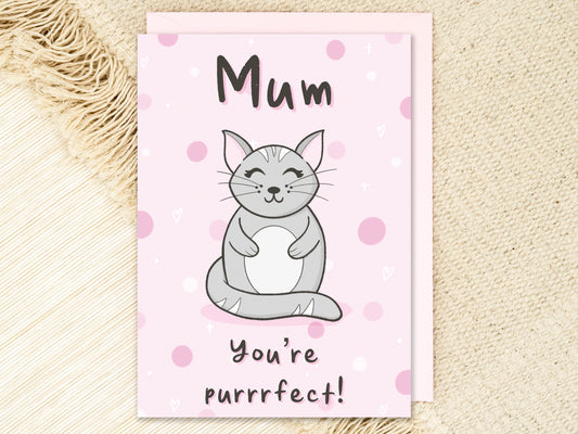 CLEARANCE - Mum You're Purrrfect Cat Card
